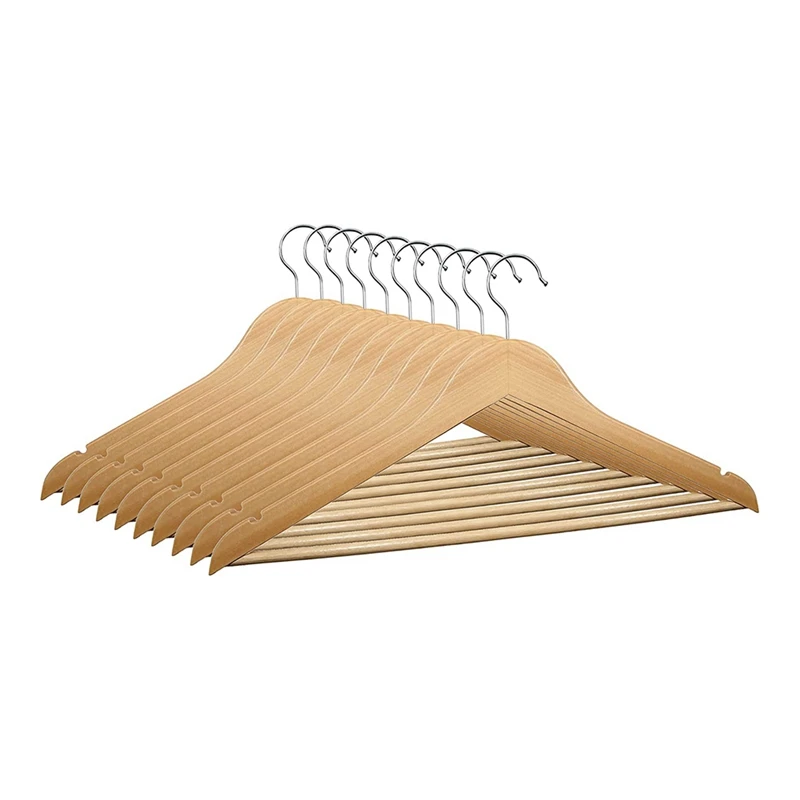

10 X деревянные вешалки для одежды 44,5X23 см, деревянные вешалки для одежды, деревянные вешалки для одежды с вращением на 360 градусов