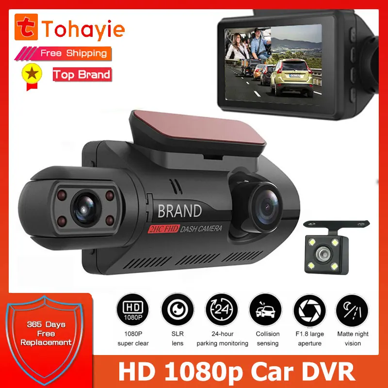 Dashcam Dvr Dash Camera Rear View Dual Cam Mirror Recorder 3 in 1 Wifi Car with Two Cameras Reverse |