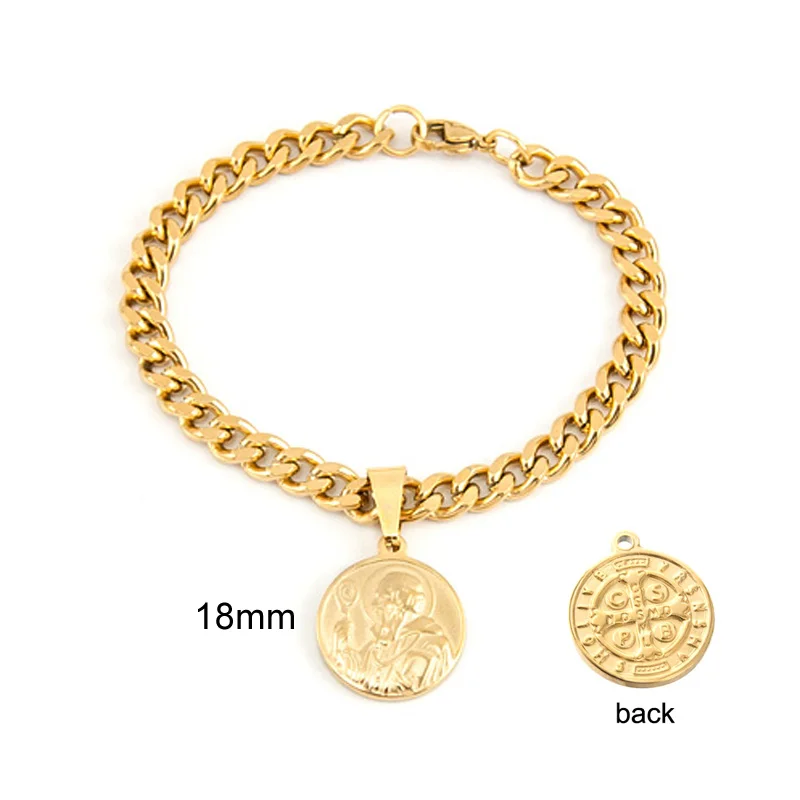 Браслеты San Benito из нержавеющей стали для мужчин и женщин изящные панцирные