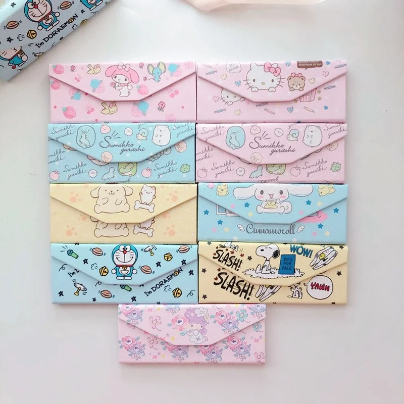 

Kawaii Sanrioed аниме серия Cinnamoroll Kuromi милые модные креативные складные анти-давление портативные очки чехол для хранения