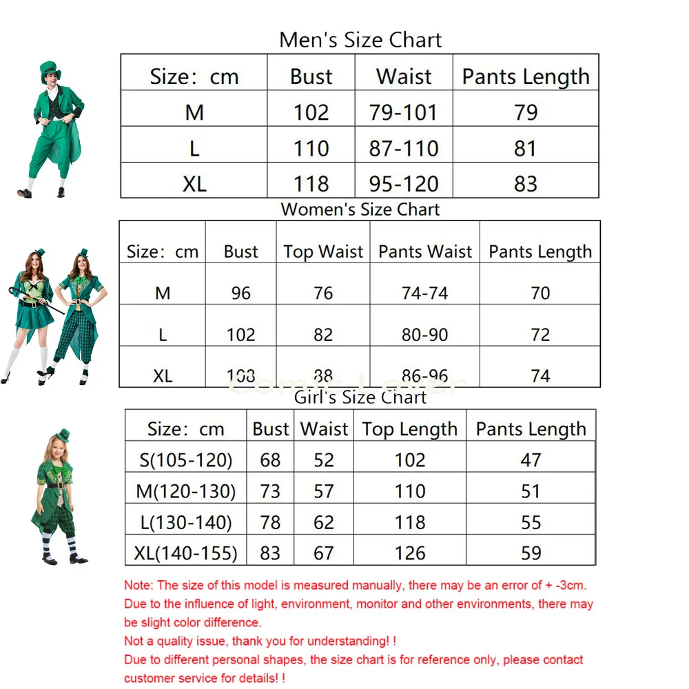 Ирландский национальный Зеленый День Святого Патрика костюм для косплея Leprechaun