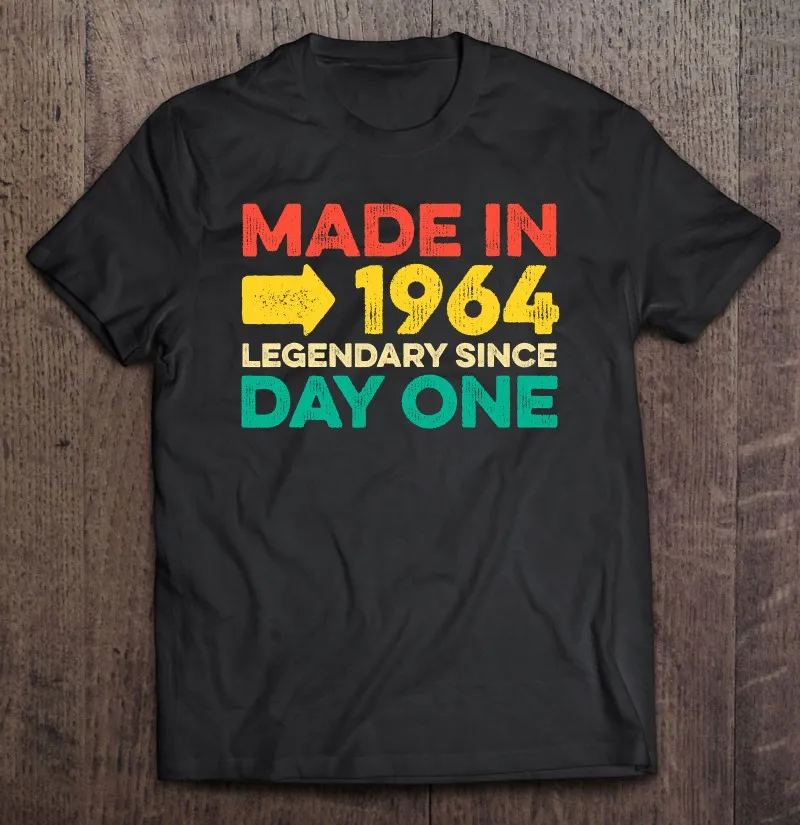 

Футболка оверсайз для мужчин и женщин, топ с принтом в подарок на день рождения, для мужчин и женщин 58 лет, 1964