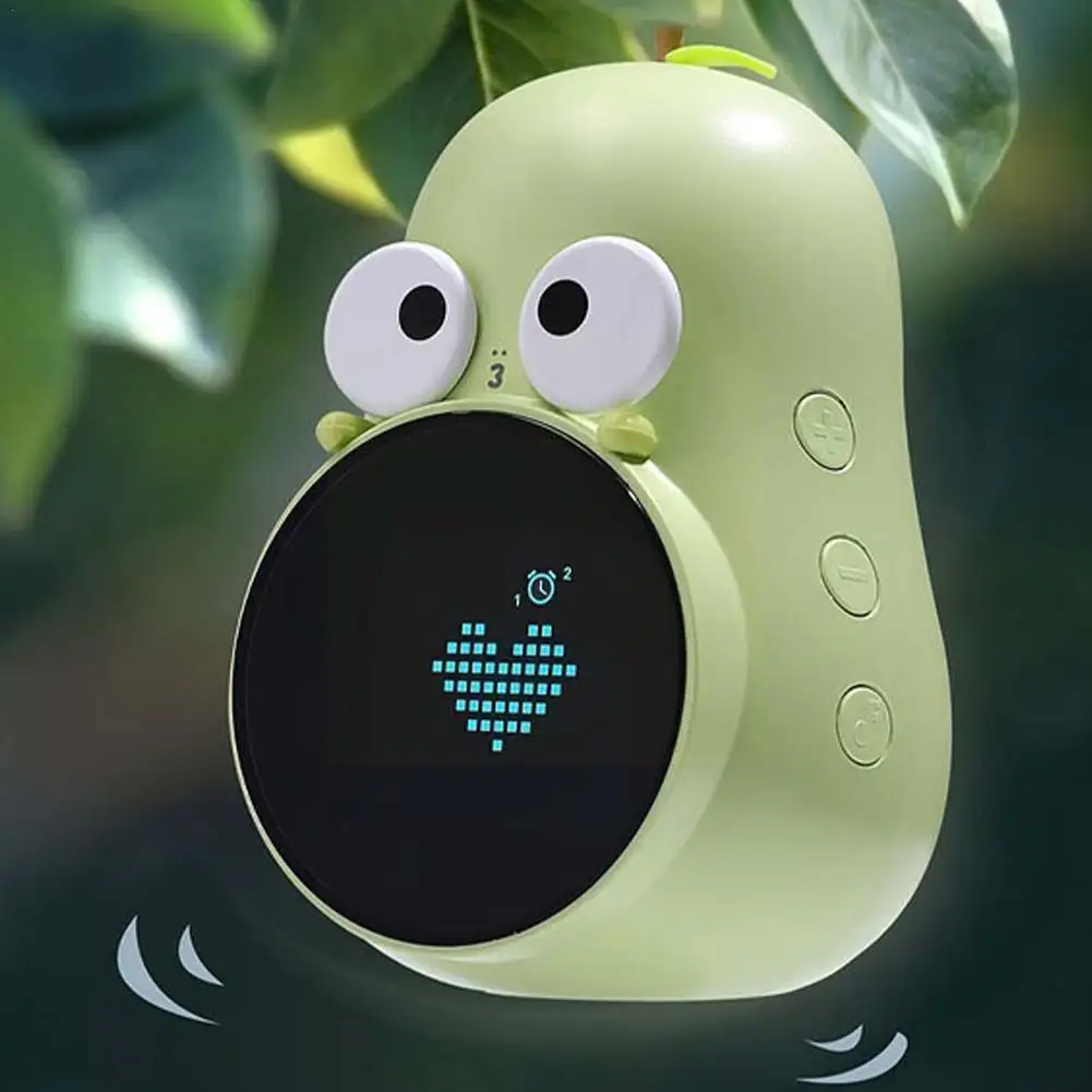 

NEW Cartoon Cute Pear Alarm Clock USB Rechargeable Shape Bedside Children Desk Room Clock Table Light Fruit Night R6A6