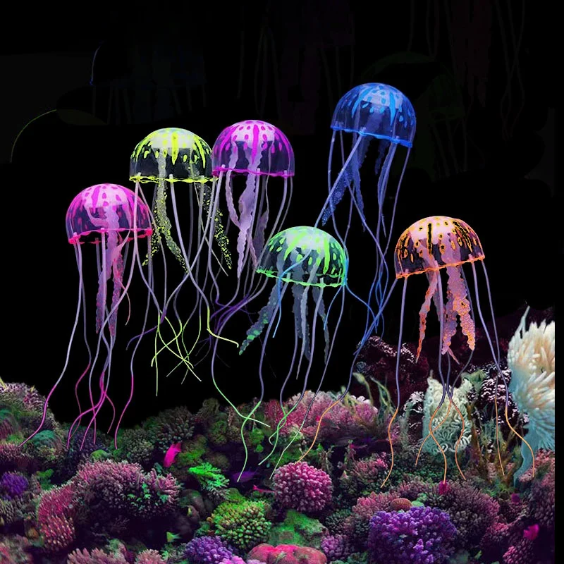 

Swim Glowing Effect Artificial Jellyfish Aquarium Decoration Fish Tank Underwater Live Plant Luminous Ornament Aquatic Landscape