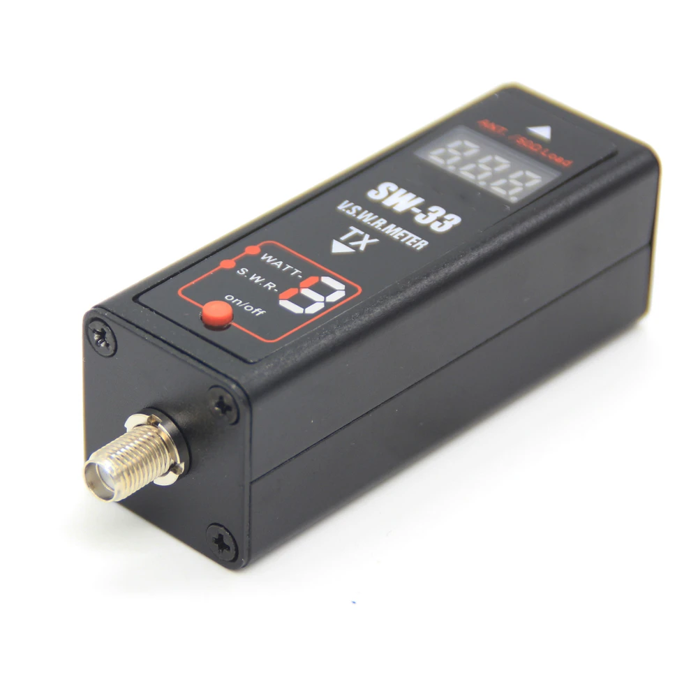 SW-33 Mini Power&SWR Meter VHF/UHF 100MHz~520MHz Portable Tester for Ham Two Way Radio SW33 Antenna Mini Tester Counter