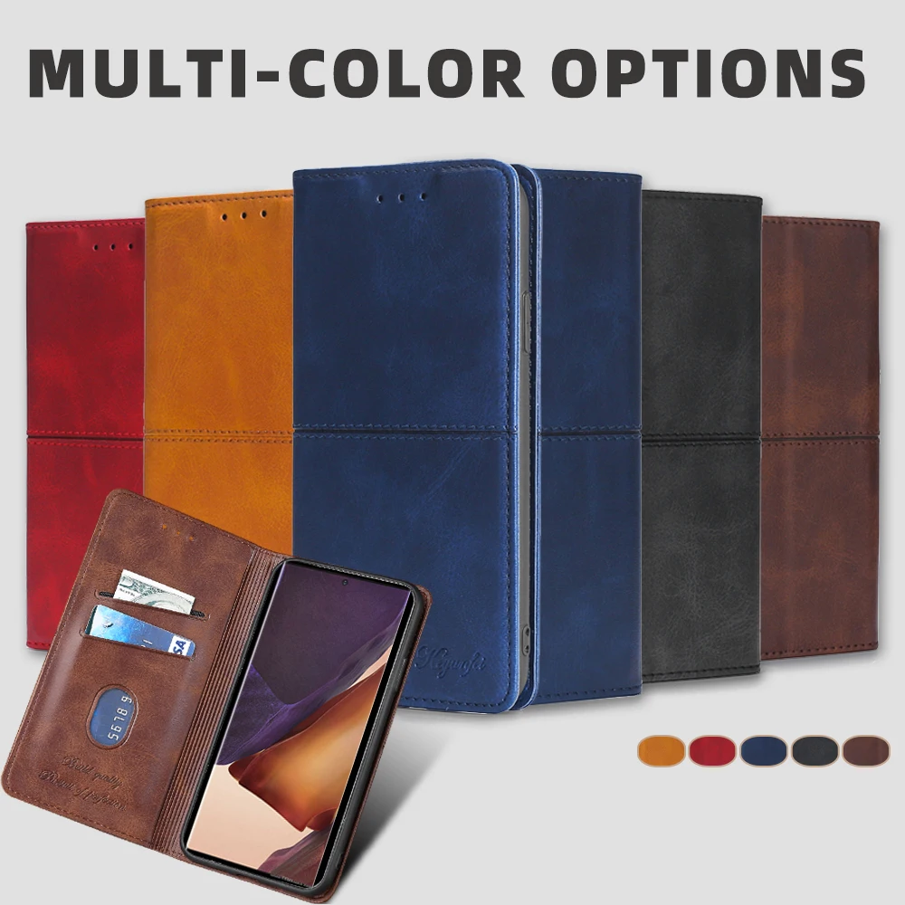 Кожаный чехол-кошелек AIMONCASE для Samsung Galaxy Note Series с магнитной защитой от царапин и