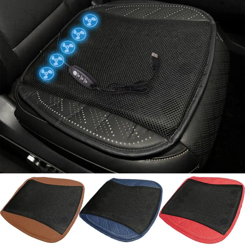 

Cooling Seat Cushion With USB Port Universal Breathable Cars Cool Pad Convenient Pouch Auto Cushion For All Automobiles Models