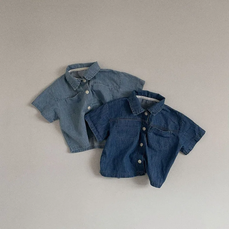 2022 Summer Boys Clothing Sets Denim Casual Suit For Kids Loose Toddler Clothes Sets Shirts+shorts 2pcs Outfits