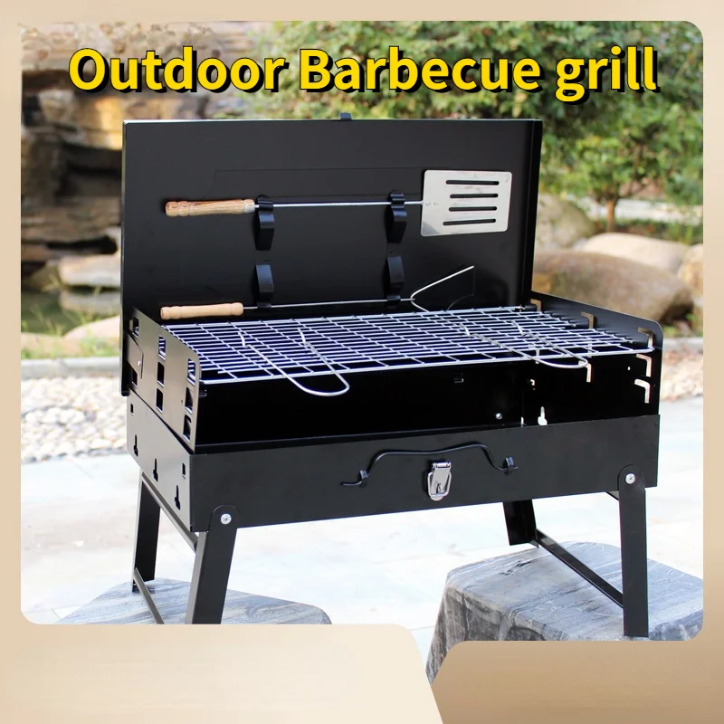 

Outdoor Portable Folding Barbecue Grill Heating Furnace Multi-function Camping Barbecue Grill Net Match Furnace Stainless Steel