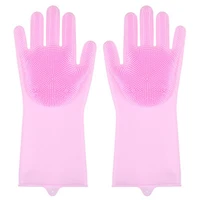 dishwashing cleaning gloves magic silicone rubber sponge glove household scrubber kitchen clean tools dropshipping kitchen