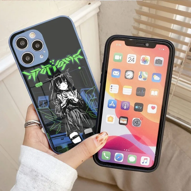 

Готический телефонный чехол в стиле Харадзюку для IPhone 14 13 12 11 Pro Max X XR XS 8 7 Plus, цветной чехол из жидкого стекла