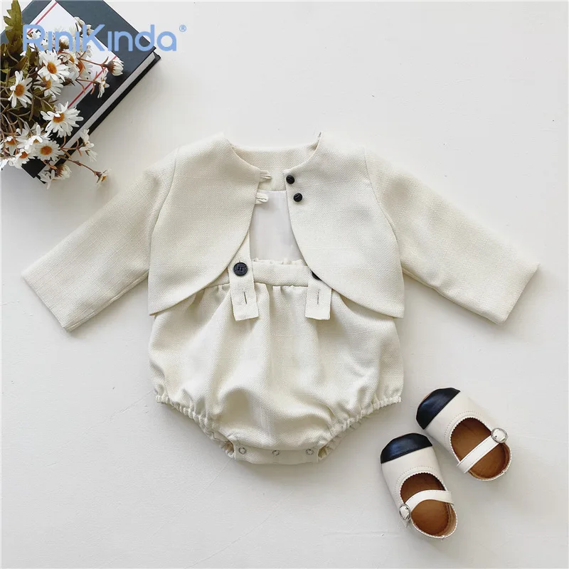 

Autumn Newborn Baby Girl Clothing Toddler Girl Clothes Set 2023 New Solid Long Sleeve Shirts Coats Shorts 3pcs Outfit