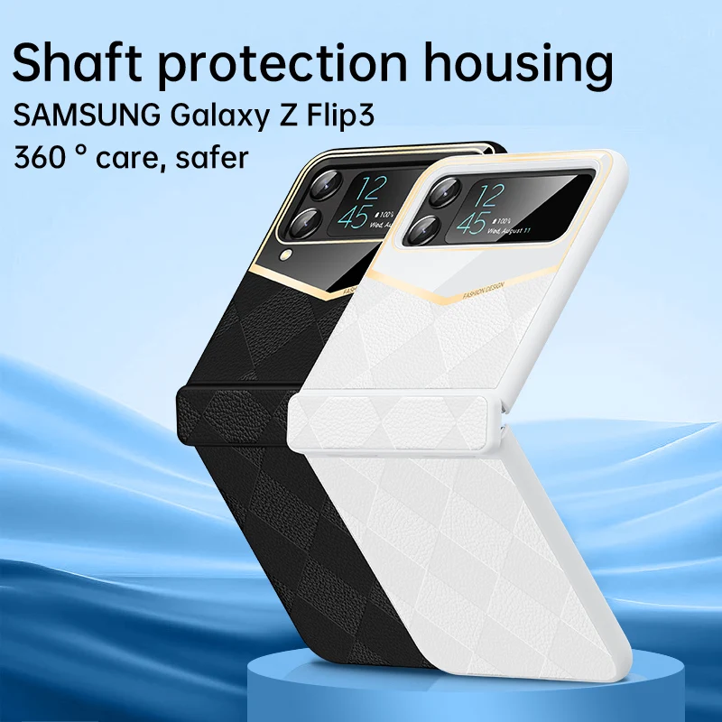 

Luxury Case For Samsung Galaxy Z Flip 4 Hinge Protection Shockproof Ultra-thin Simple Phone Case For Zflip 3