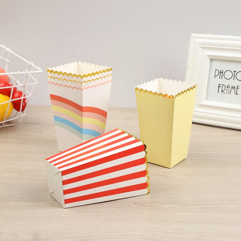 Одноразовые Коробки для попкорна 6 шт. бумажные коробки кинотеатра десертных