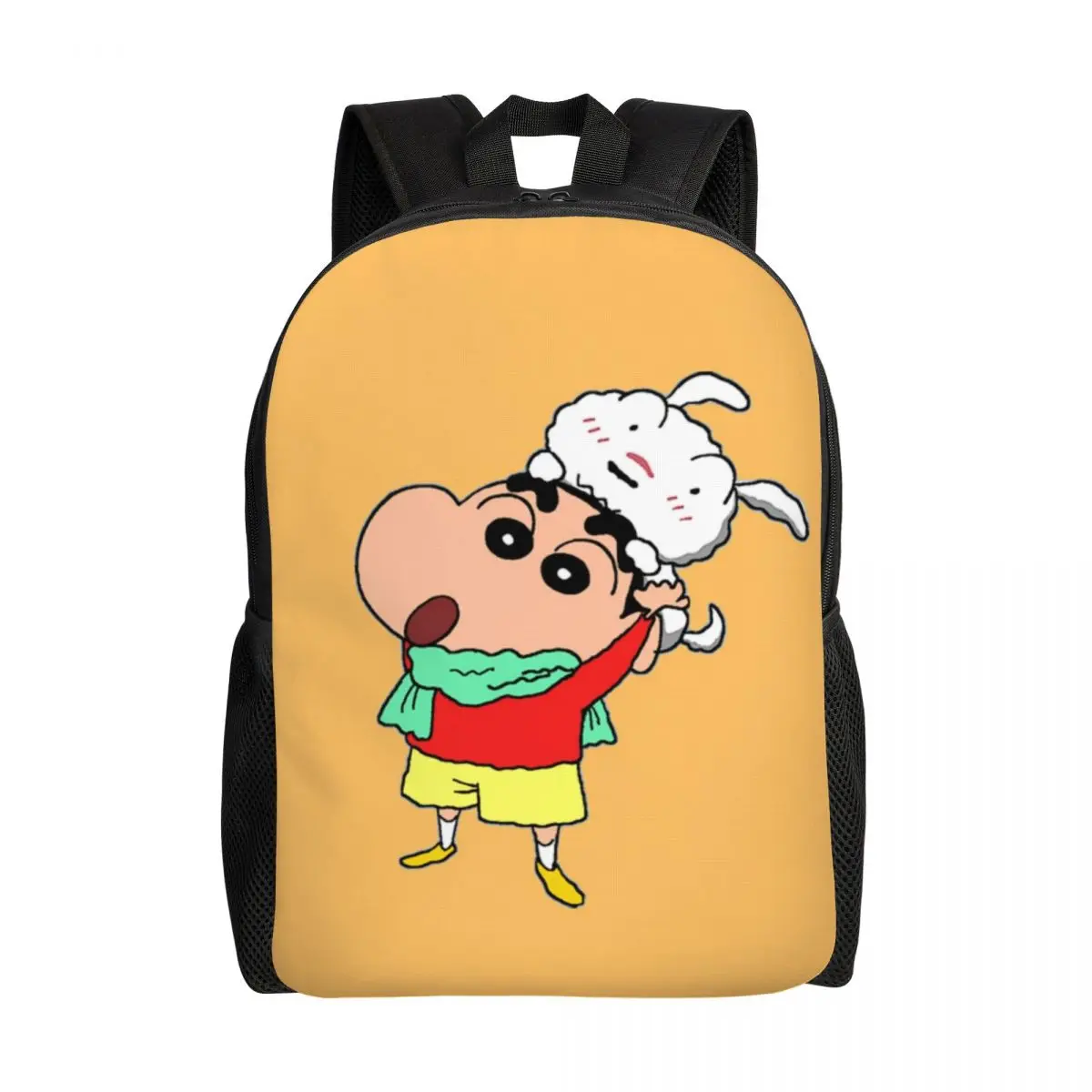 

Custom Shinchan With Shiro Cartoon Backpack Women Men Fashion Bookbag for College School Bags