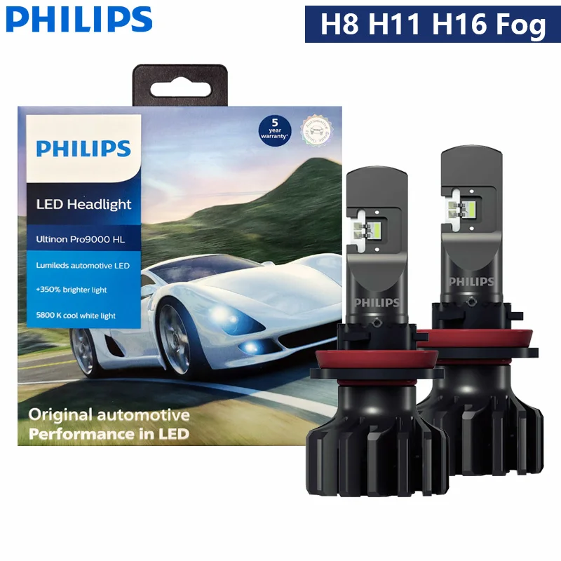 

Лампа Philips H4 H7 H11 Светодиодный Ultinon Pro9000, Gen2 H1 H8 HB3 HB4 HIR2 + 350%, яркая лампа светодиодный s 9005 9006, 9012, белая автомобильная лампа 5800K