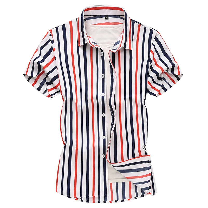 Модные корейские Гавайские пляжные повседневные рубашки с коротким рукавом