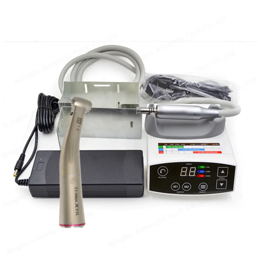 LED C-PUMA Dental Lab Brushless Electric Micro Motor With 1:5 Contra Angle Dental Mini Micromotor for denture restoration