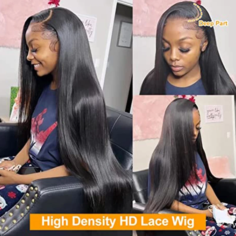 Hd Lace Frontal Wig 13x6 Lace Front Wig 30Inch Bone Straight Transparent Lace Frontal Human Hair Wigs HD Lace 4x4 Closure Wig