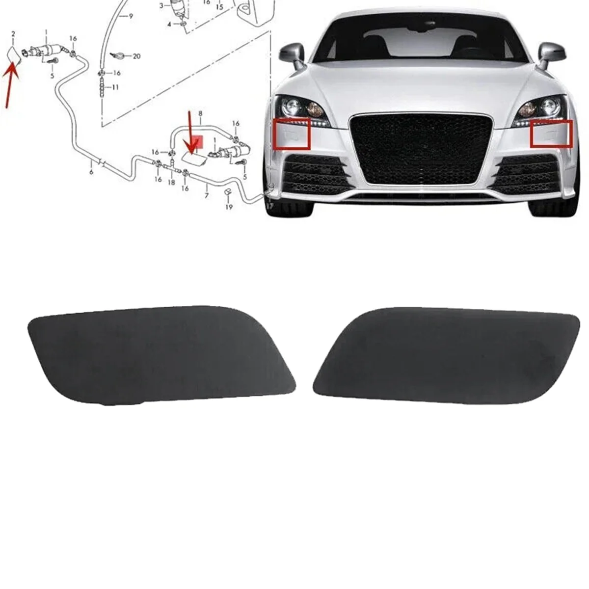 1 пара передняя крышка омывателя для Audi TT TTS 8J3 8J9 2007-2014 8J0807754B 8J0807753
