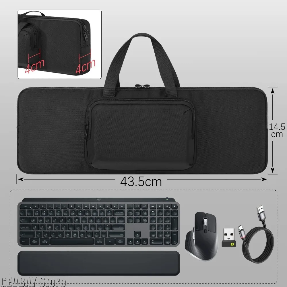Фото Сумка для хранения клавиатуры для Logitech MX Keys S/MX Keys — дорожный защитный чехол, чехол для беспроводной клавиатуры №5