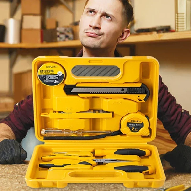 Набор инструментов Deli 8 шт. набор ручных для домашнего хозяйства с пластиковым