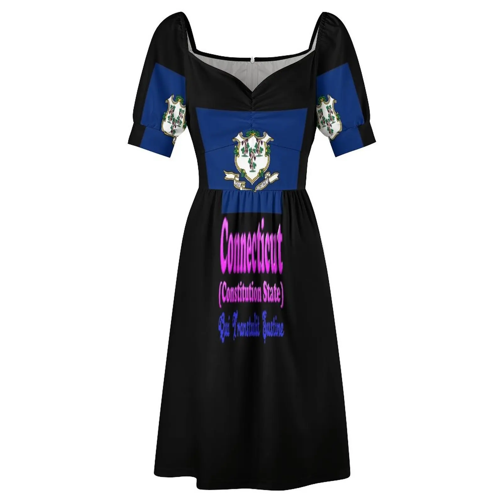 Платье Connecticut Сцветный принт с короткими рукавами Платья для официальных случаев