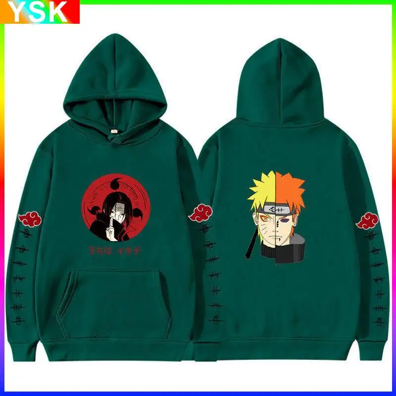 

Spring and Autumn New Naruto Two-dimensional Jacket Autumn and Winter Trendy Brand Fleece Hooded Men's and Women's Sweater