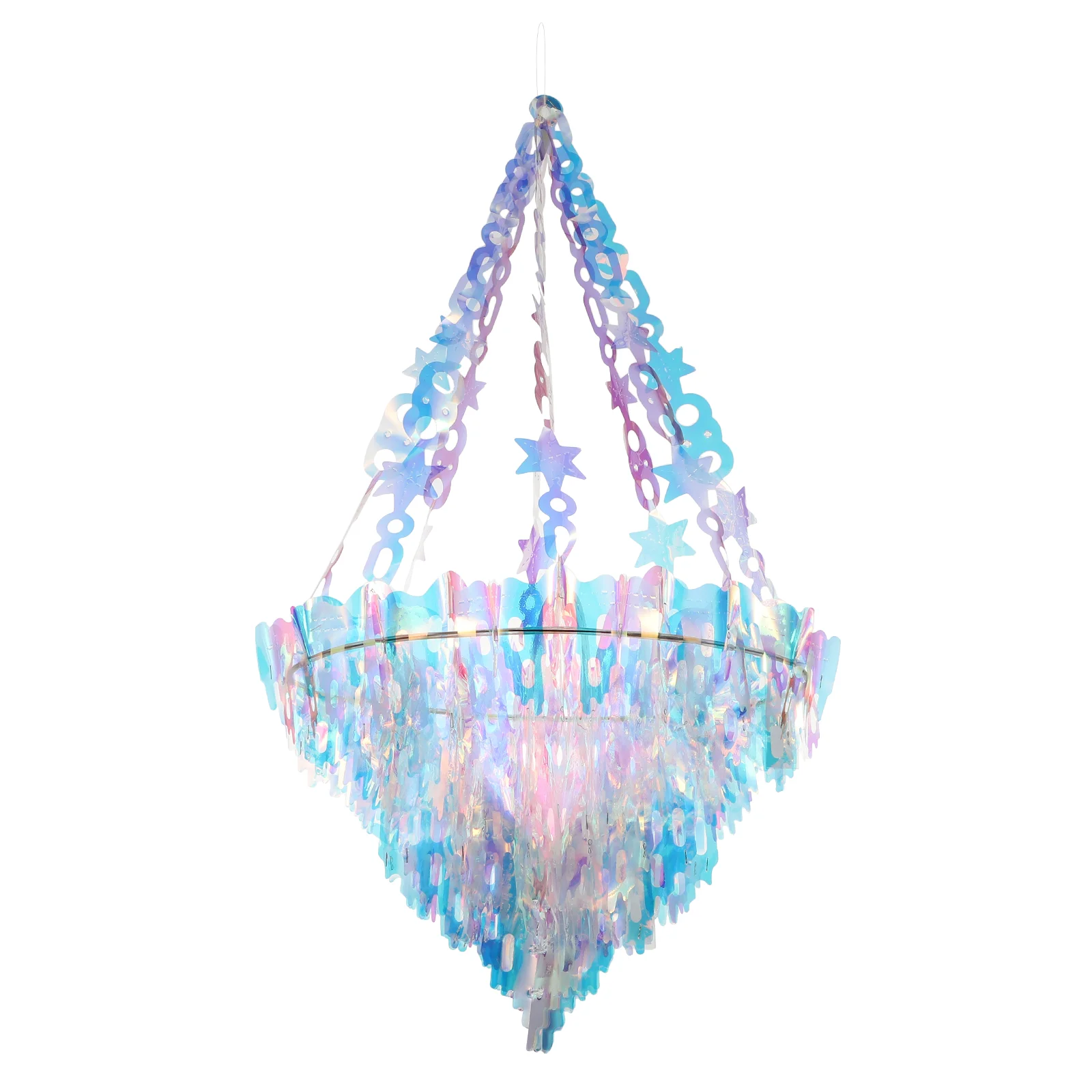 

Wedding Props Party Supplies Hanging Adorn Fold Neon Color Festival Pendant Film Ceiling Light Shape Decor