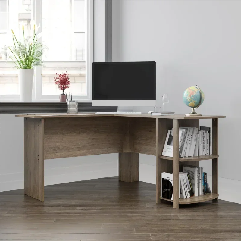 

Ameriwood Home Dominic L стол с книжными полками, деревенский дуб