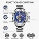 FOXBOX Men Watch Luxury Dual Display Stainless Steel Watch for Men Sport Waterproof Watches Mens Luminous Fashion Digital Clock Other Image