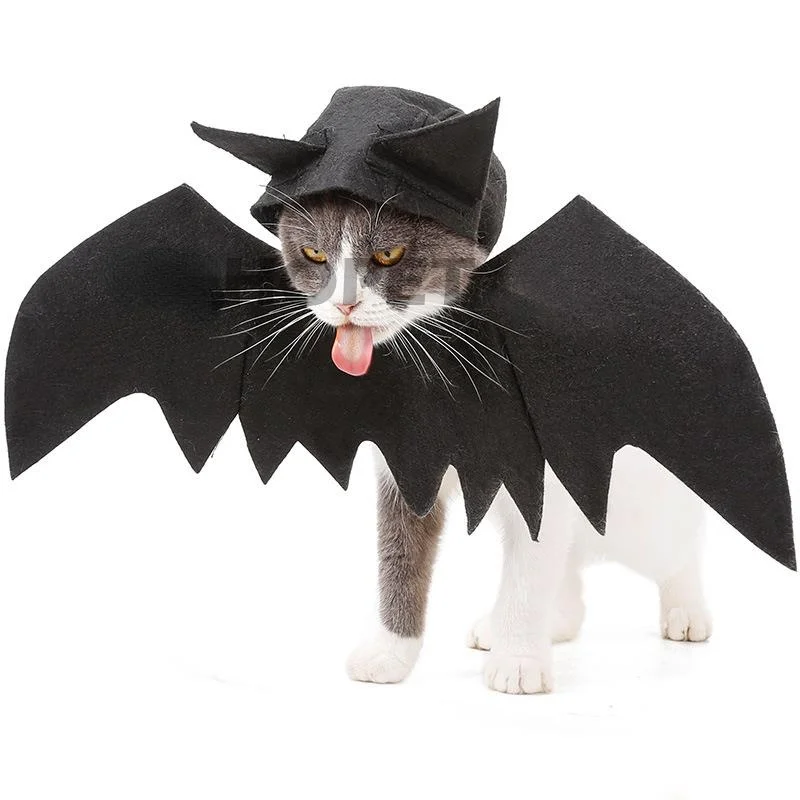 

Halloween Pet Role-playing Costume Bat Wings Kitten Cool Halloween Suit Wings with Hat Funny Suits for Cats Cosplay Costumes