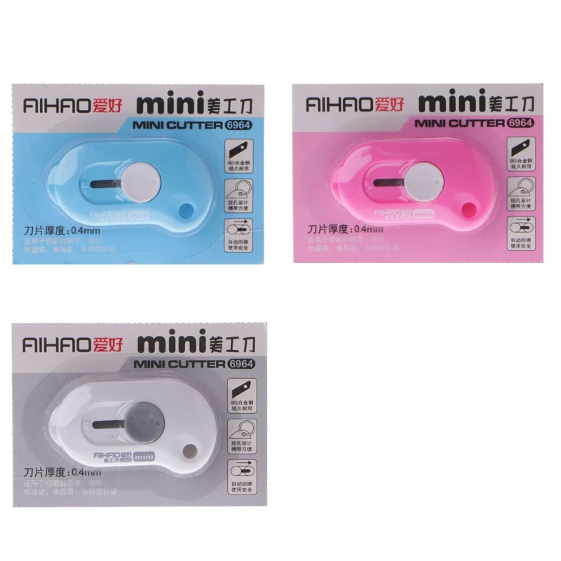

Portable Mini Retractable Utility Knife Box Cutter Letter Opener Random Color