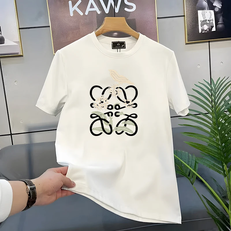 

Men's Cotton T-shirt Summer Designer Breathable Short Sleeve T-shirt Men's Solid Color Dress Men's Retro Street Dress O-Neck Top