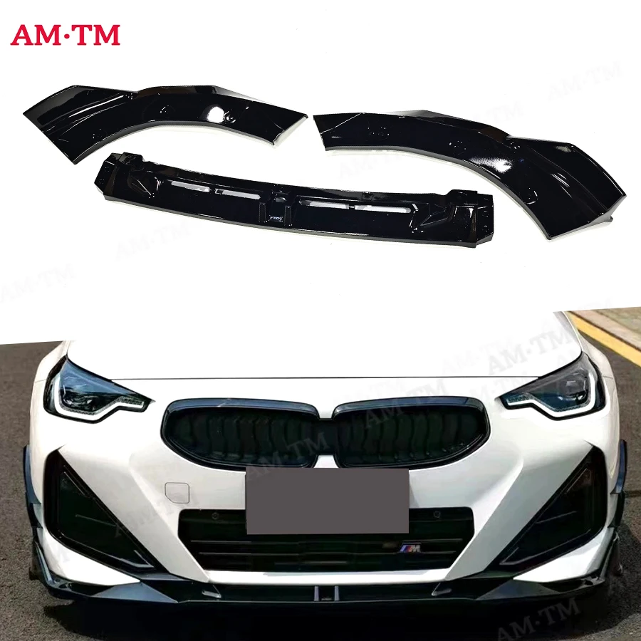 

Для BMW 2 серии G42 M240i M235i M Sport 2023+ Яркий черный автомобильный передний бампер Сплиттер Передняя губа Подбородок Спойлер Диффузор Запчасти Кузов