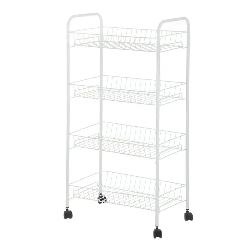 

Steel Laundry Cart with Caster Wheels, White, Adult, Senior and Teen Age Groups Room storage Organizers storage Laundary baskets
