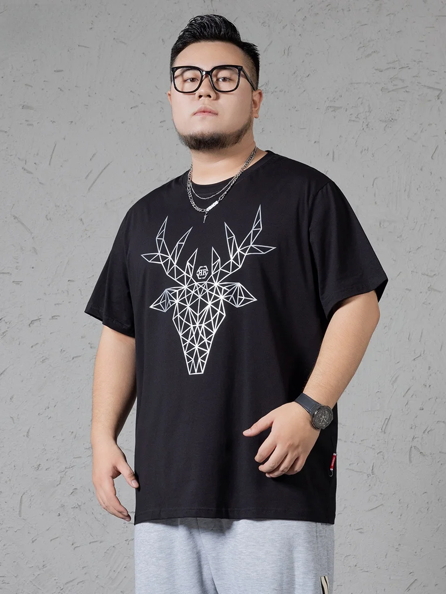 Новое поступление лета футболка больших размеров с короткими рукавами мужская