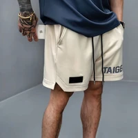pantalones cortos de algod%c3%b3n con cremallera lateral para hombre shorts sueltos de tendencia para gimnasio fitness entrenamien