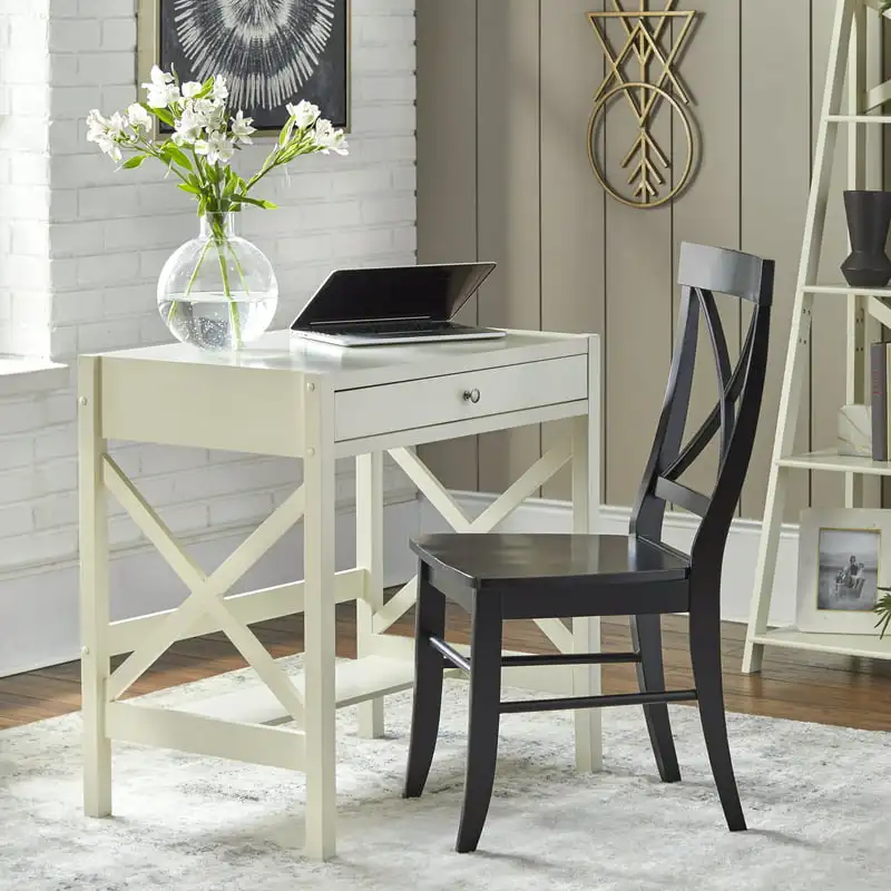 

Desk with Pull-out Drawer and , White