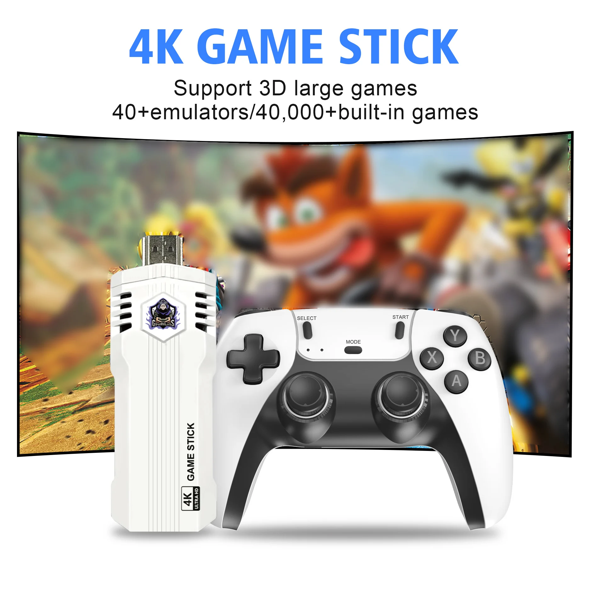 Фото Игровая приставка 2026 Upgraded Retro Game Console X2L 4K HDMI с 40+ эмуляторами и более 30 000 играми, с беспроводными контроллерами 2.4G для ТВ №2