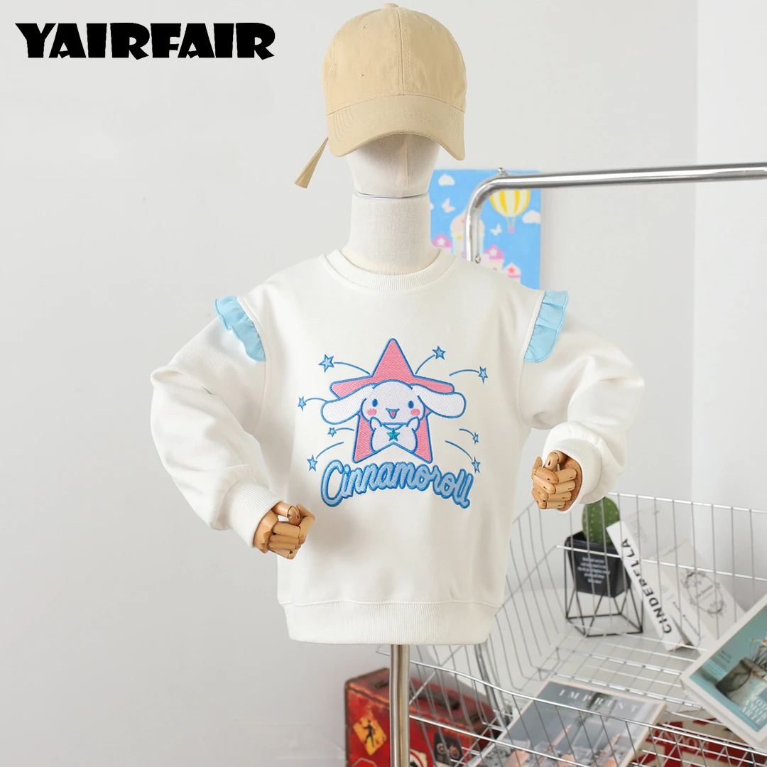 

Anime Sanrio Cinnamoroll Kuromi Autumn Long Sleeves Sweatshirt Outerwear Cute Cartoon New Fashion Casual Round Neck Sweater