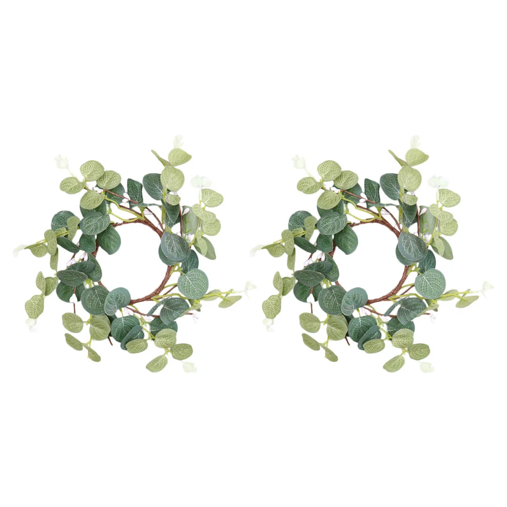 

Wreatheucalyptus Rings Wreaths Ring Inch Holder Mini Easter Artificial Spring Leaves Door Greenery Smallgreen Pillar Front