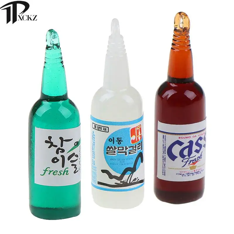 

5pcs Cute Dollhouse Miniature Simulation Beer Bottles Pretend Toys