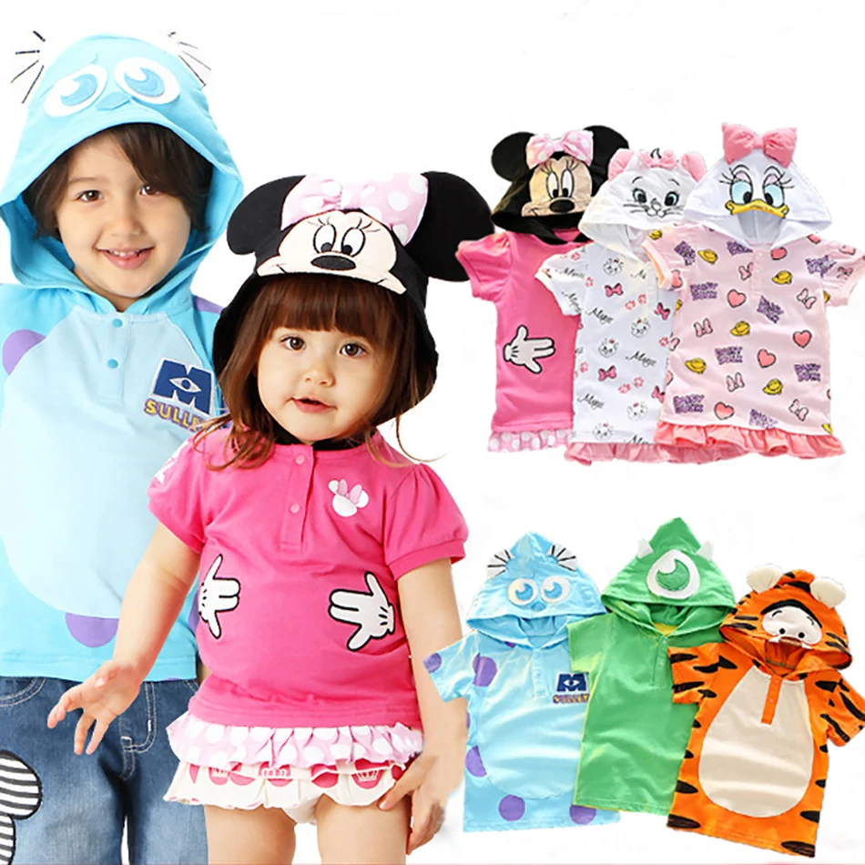 

Summer Unisex Cartoon Minnie Disney T-shirt Children Boys Short Sleeves White Tees Baby Kids Cotton Tops for Girls Clothes 2-8Y