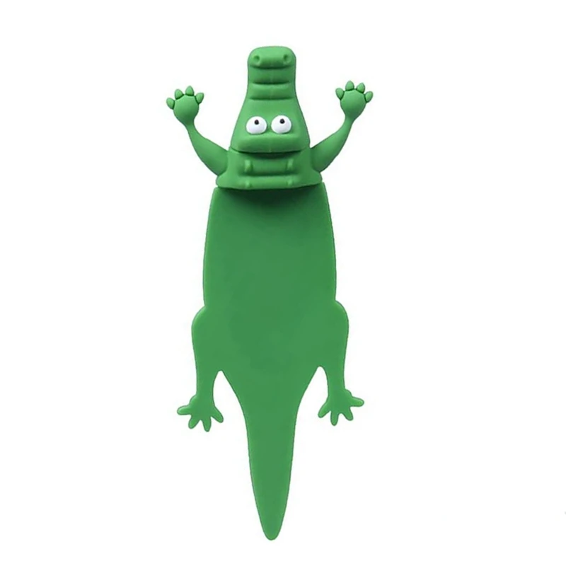 

3D Stereo Bookmark Cartoon Marker Book Clip Kawaii Bookmark Of Pages Kids Gifts School Stationery Supplies (Crocodile)