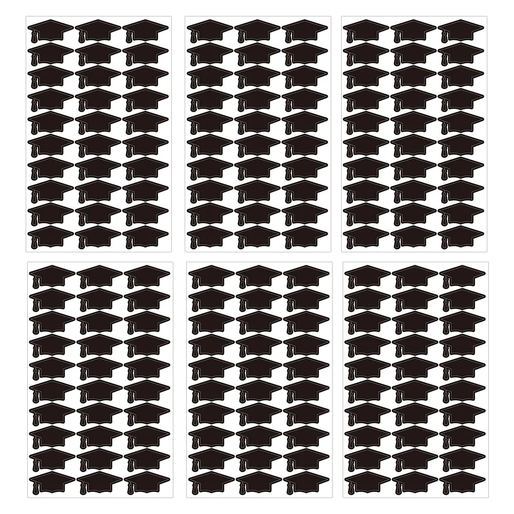 

6 Sheets Candy Bag Sticker Doctoral Hat Stickers Labels DIY Letters Cookie Graduat Gift Graduation Sealing Decals
