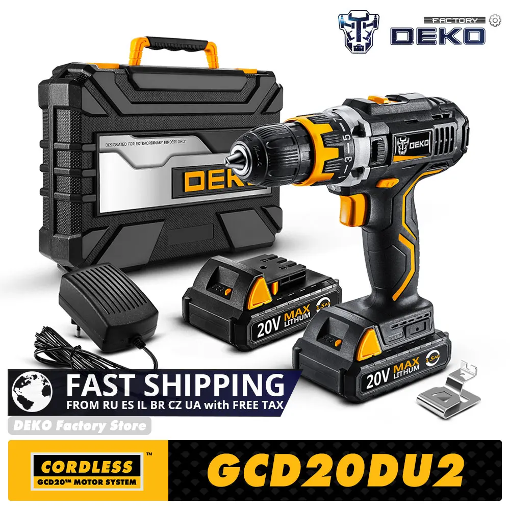 

GCD20DU2 20V DC LITHIUM-ION BATTERY 2-SPEED MINI WIRELESS SCREWDRIVER ELECTRIC CORDLESS DRILL PERFORATOR POWER TOOL DEKO