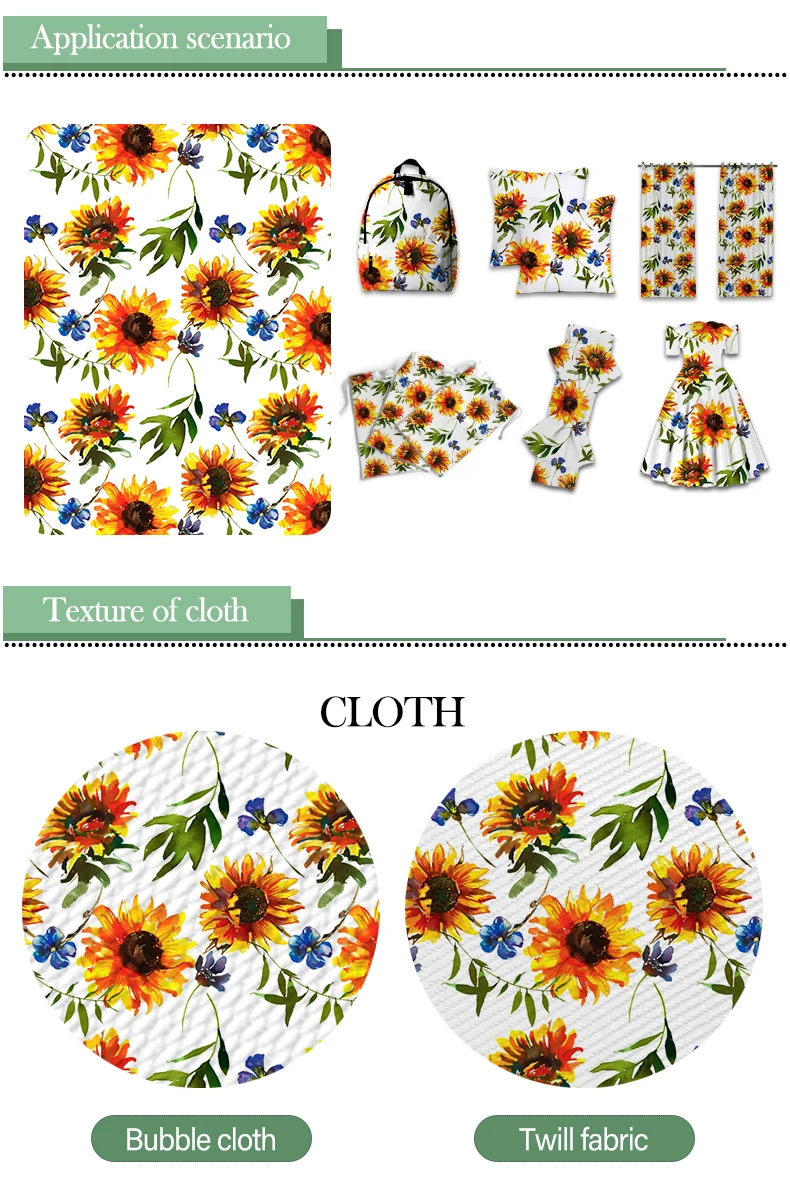 

50*145cm Sunflower Bullet Textured Liverpool Polyester Fabric Patchwork Tissue Kids Home Textile for Sewing Doll Fabric