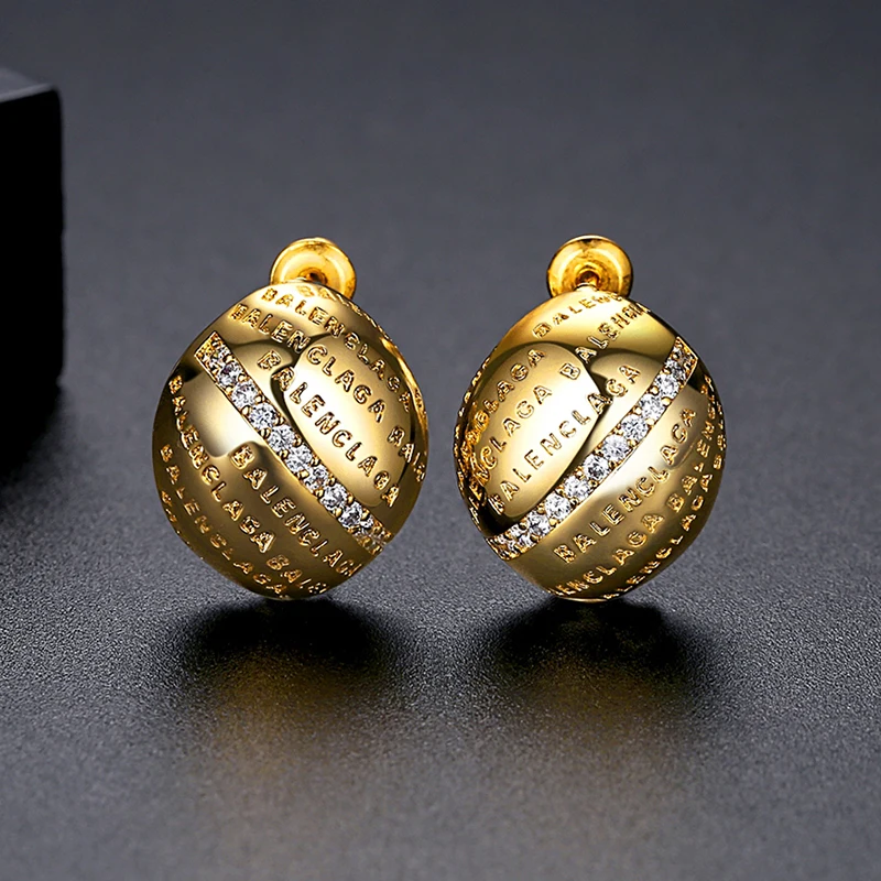 Женские и мужские серьги-гвоздики с фианитом овальной формы