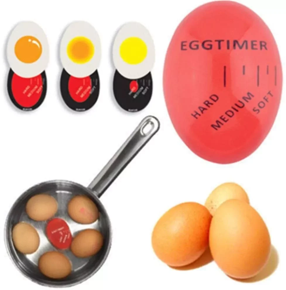 

2022New 1 Pc Egg Perfect Color Changing Timer Yummy Soft Hard Boiled Eggs Cooking Kitchen Eco-Friendly Resin Egg Timer Red Timer